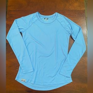 Preowned Vapor Apparel long Sleeve Men's T-Shirt Blue 100% Polyester Made in